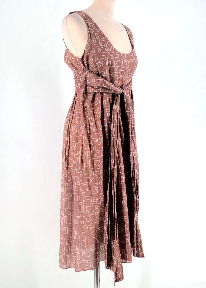 Marni Brown Printed Belted Dress

- Brown, lightweight, printed dress
- Self-tie strap belt
- Zip fastening on the left side
- Slim shoulder straps
- Scoop neckline
- Midi-length 

Please note, these items are pre-owned and may show some signs of