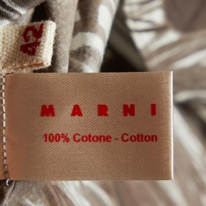 Marni Top sin mangas de algodón estampado marrón M Gris en venta
