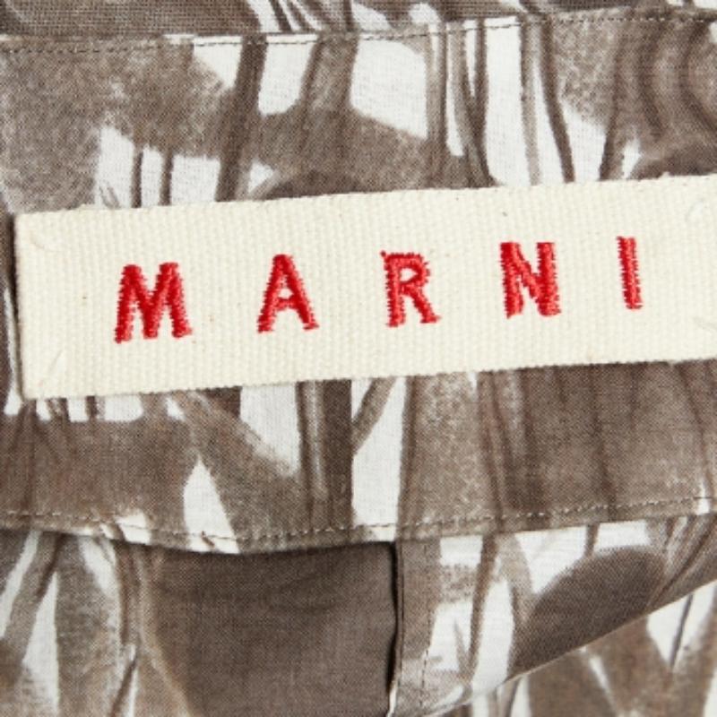 Marni Top sin mangas de algodón estampado marrón M en Bueno estado para la venta en Dubai, Al Qouz 2