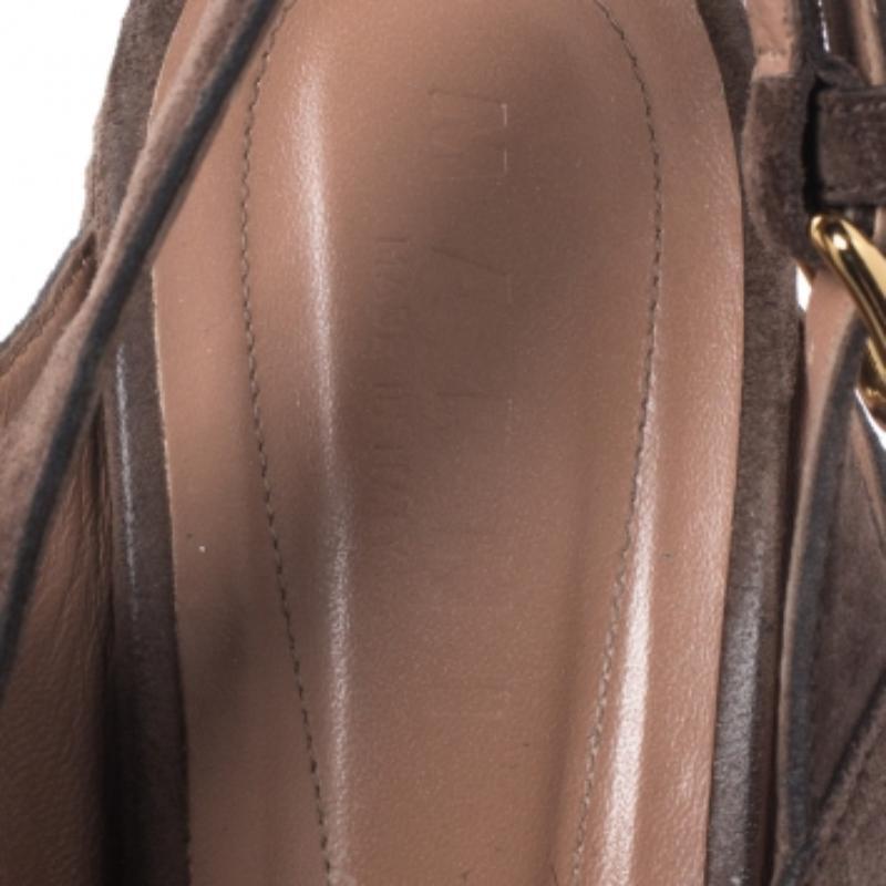 Donna Marni Sandali con zeppa incrociata in pelle scamosciata marrone misura 39 in vendita