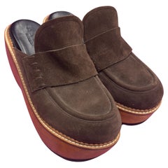 Marni Brown Suede Platform Mules Size 40