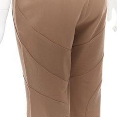 MARNI brown virgin wool blend curved panelled flared trousers IT38 XS