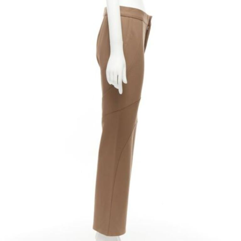 MARNI Pantalon évasé à pans incurvés en laine vierge mélangée, marron IT38 XS Excellent état - En vente à Hong Kong, NT
