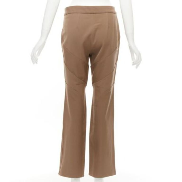 MARNI Pantalon évasé à pans incurvés en laine vierge mélangée, marron IT38 XS Pour femmes en vente