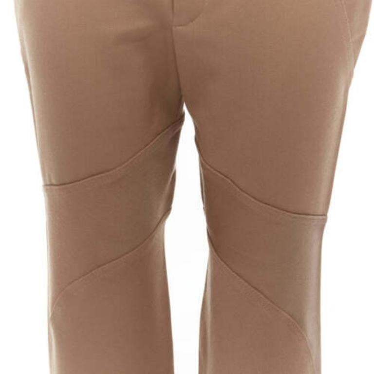 MARNI Pantalon évasé à pans incurvés en laine vierge mélangée, marron IT38 XS en vente 2