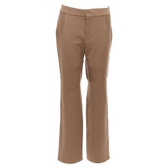 Used MARNI brown virgin wool blend curved panelled flared trousers IT38 XS