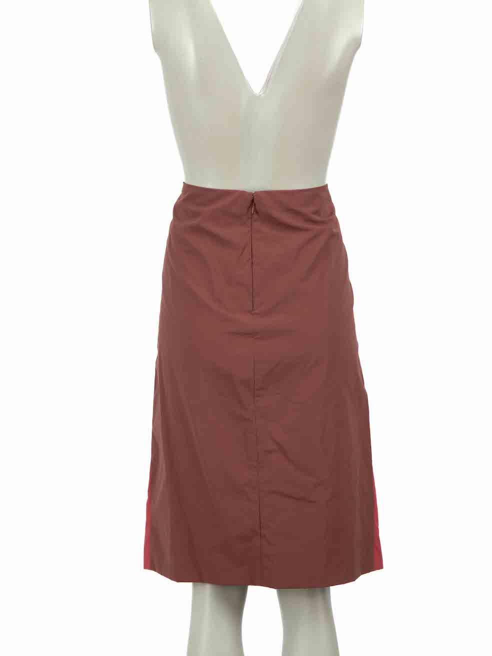 Marni Burgundy Knee Length Pencil Skirt Size S In Excellent Condition For Sale In London, GB