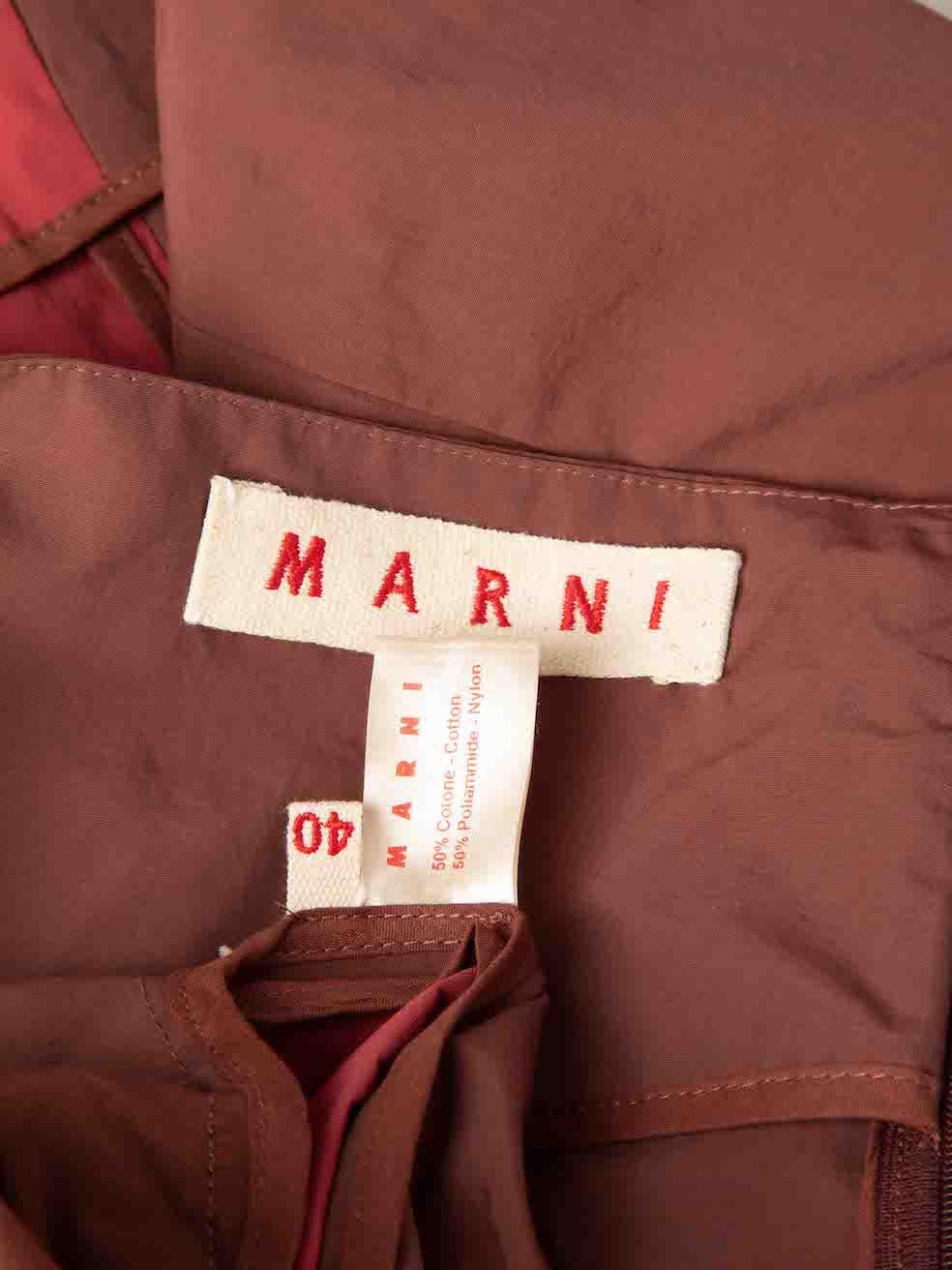 Women's Marni Burgundy Knee Length Pencil Skirt Size S For Sale