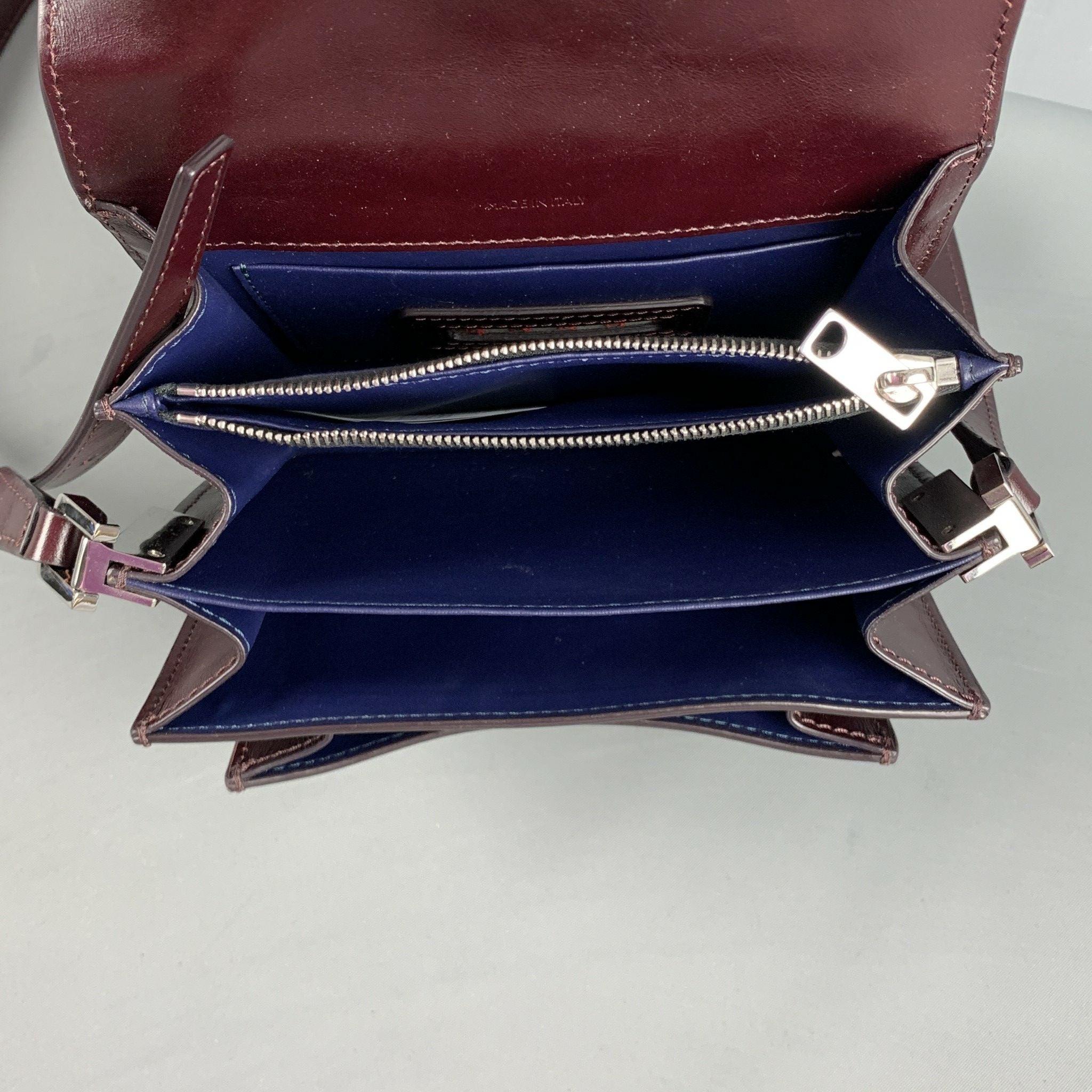 MARNI Burgundy Leather Cross Body Handbag 3