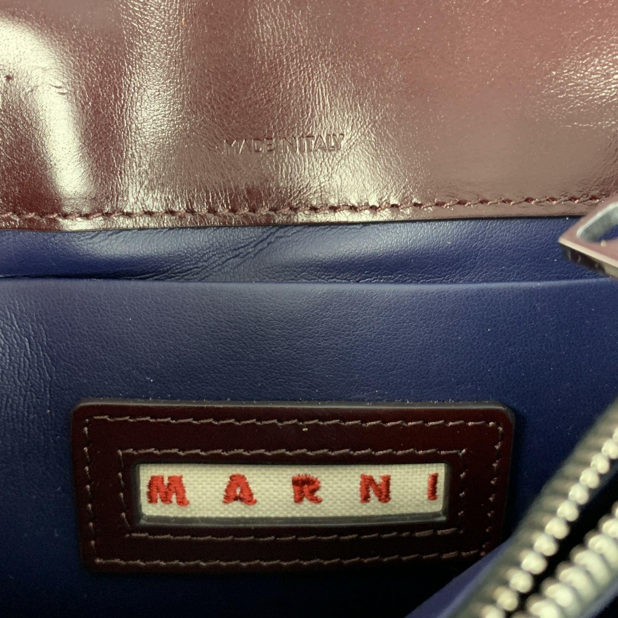 MARNI Burgundy Leather Cross Body Handbag 4