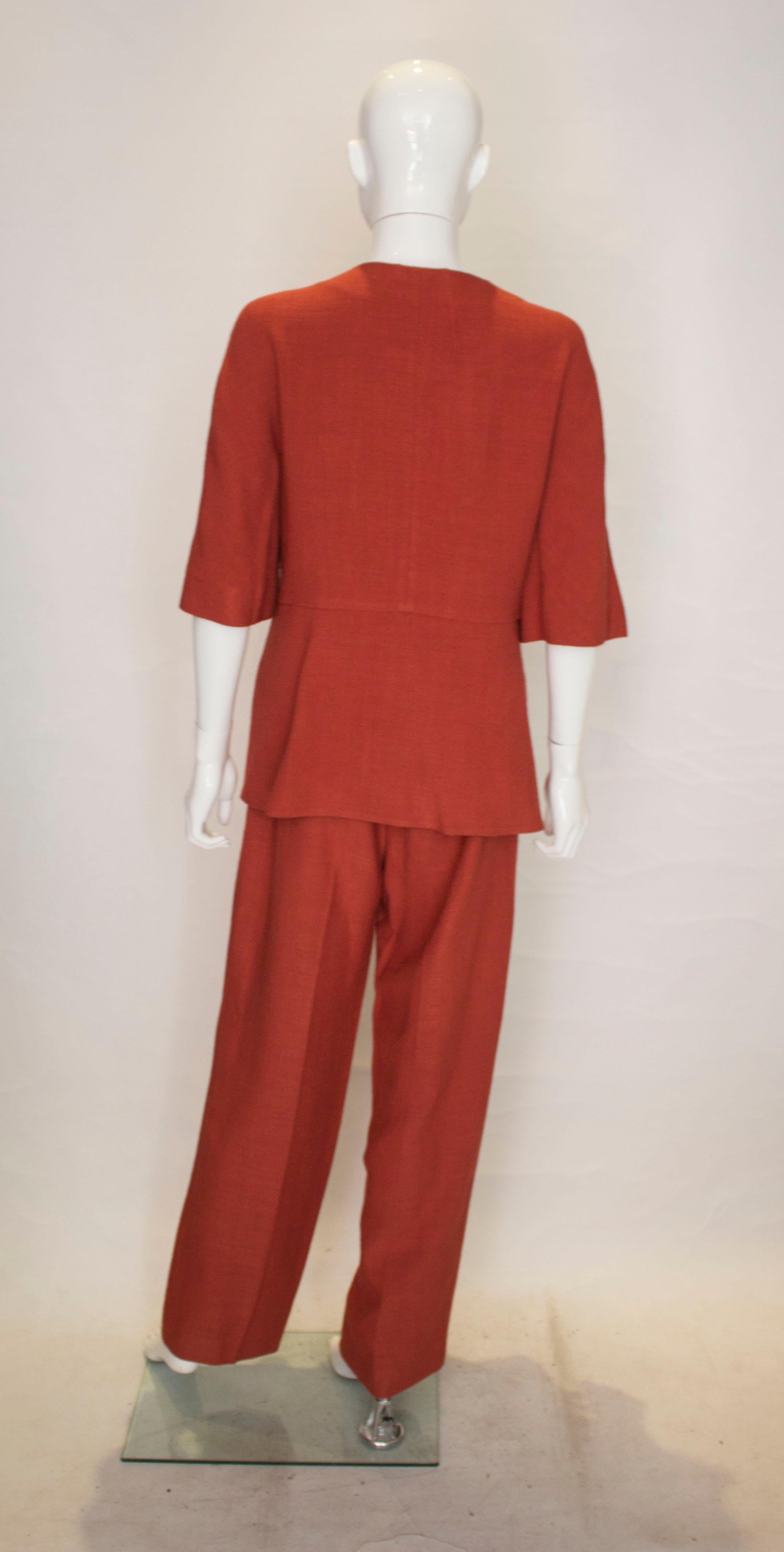 Red Marni Burnt Orange Trouser Suit For Sale
