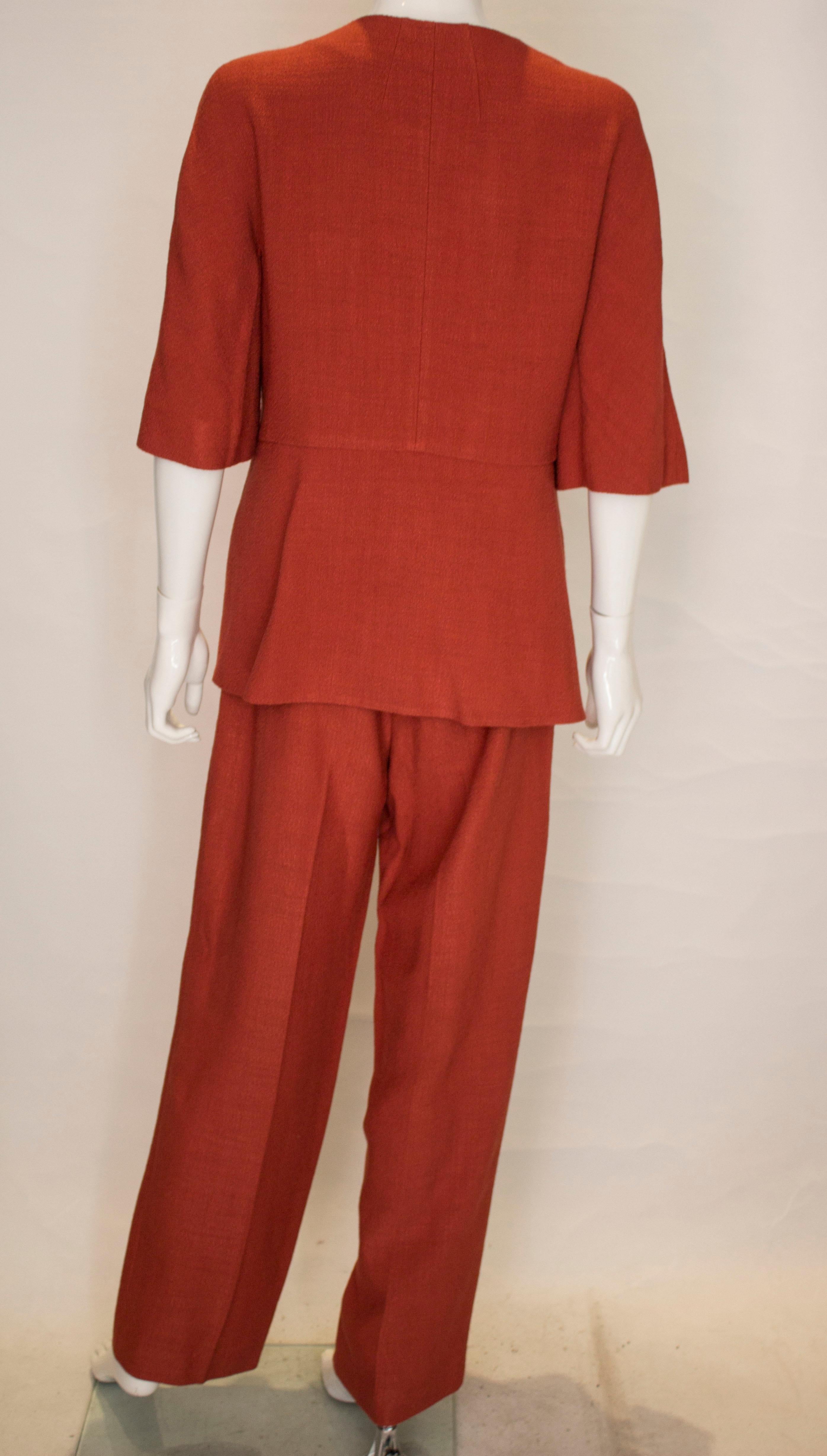 Marni Burnt Orange Trouser Suit In Good Condition For Sale In London, GB