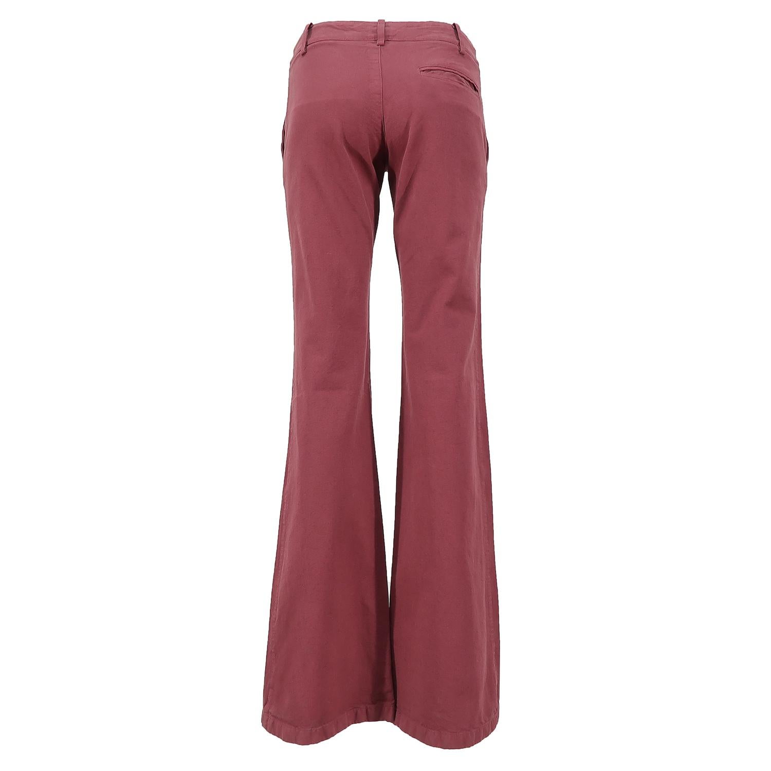 Marni by Consuelo Castiglioni SS-2003 Cotton Low-Waist Bootcut Pants In Excellent Condition In Brussels, BE
