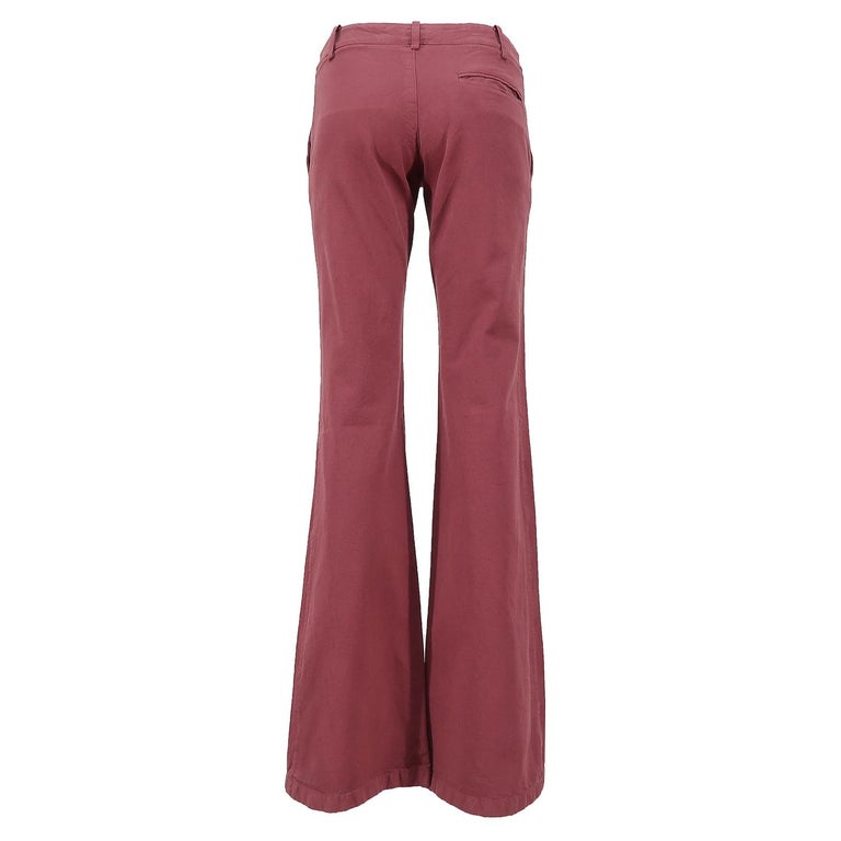 Marni by Consuelo Castiglioni SS-2003 Cotton Low-Waist Bootcut Pants In Excellent Condition For Sale In Brussels, BE