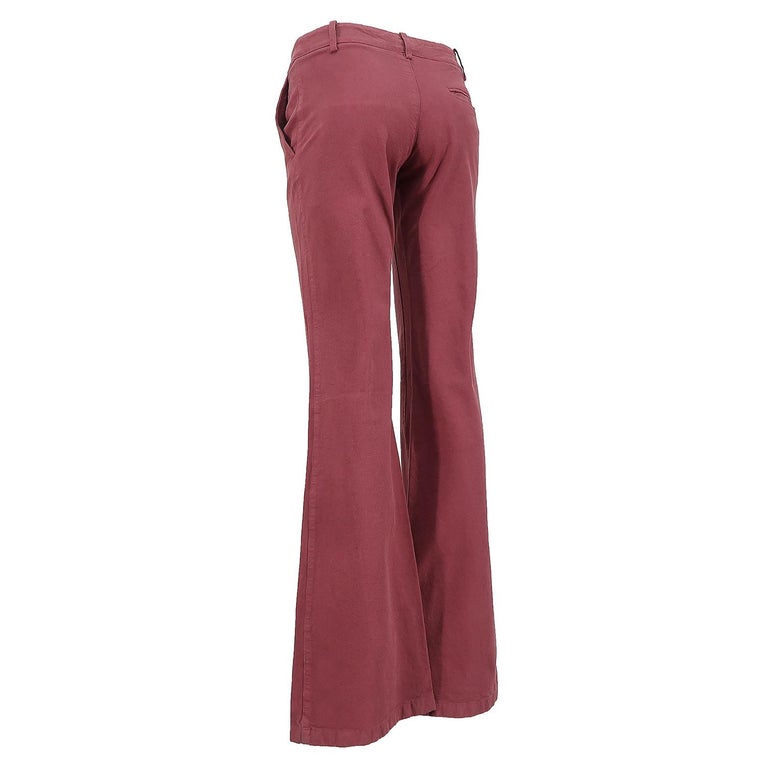 Women's Marni by Consuelo Castiglioni SS-2003 Cotton Low-Waist Bootcut Pants For Sale
