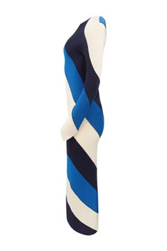 Marni by Francesco Risso SS22 Runway Diagonal Stripe Jersey Midi Dress