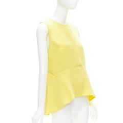 MARNI canary yellow darted high low peplum sleeveless top IT42 M