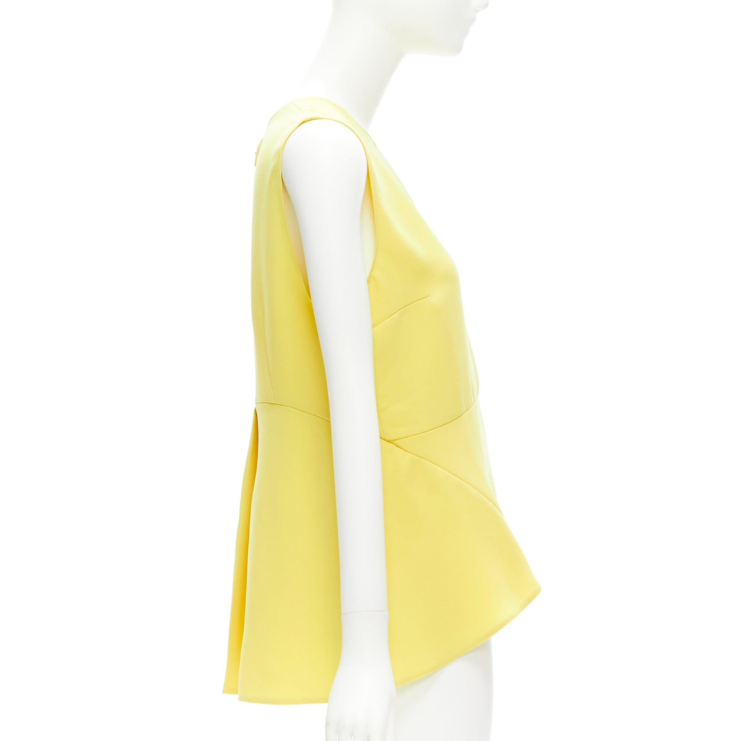 MARNI canary yellow darted high low peplum sleeveless top IT42 M In Excellent Condition For Sale In Hong Kong, NT