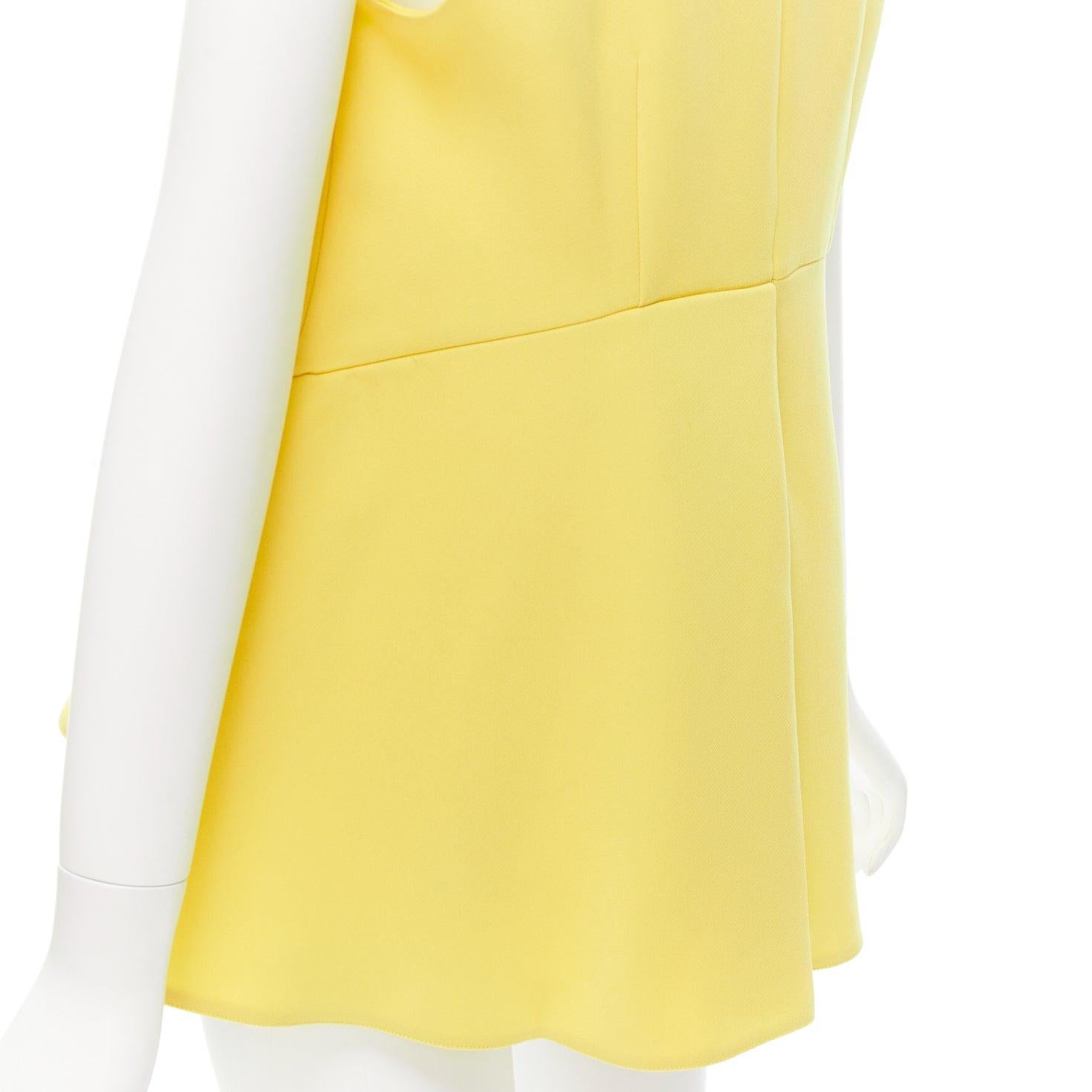 MARNI canary yellow darted high low peplum sleeveless top IT42 M For Sale 2