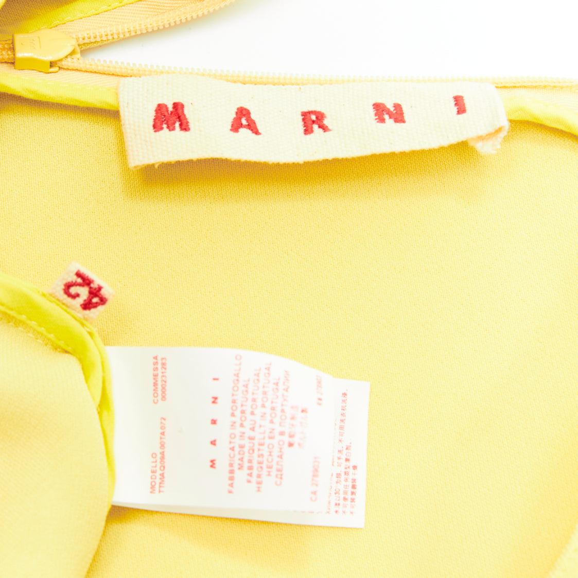 MARNI canary yellow darted high low peplum sleeveless top IT42 M For Sale 3