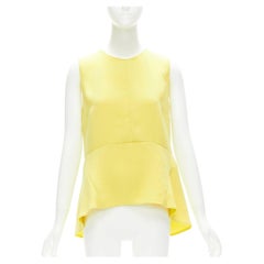 MARNI canary yellow darted high low peplum sleeveless top IT42 M