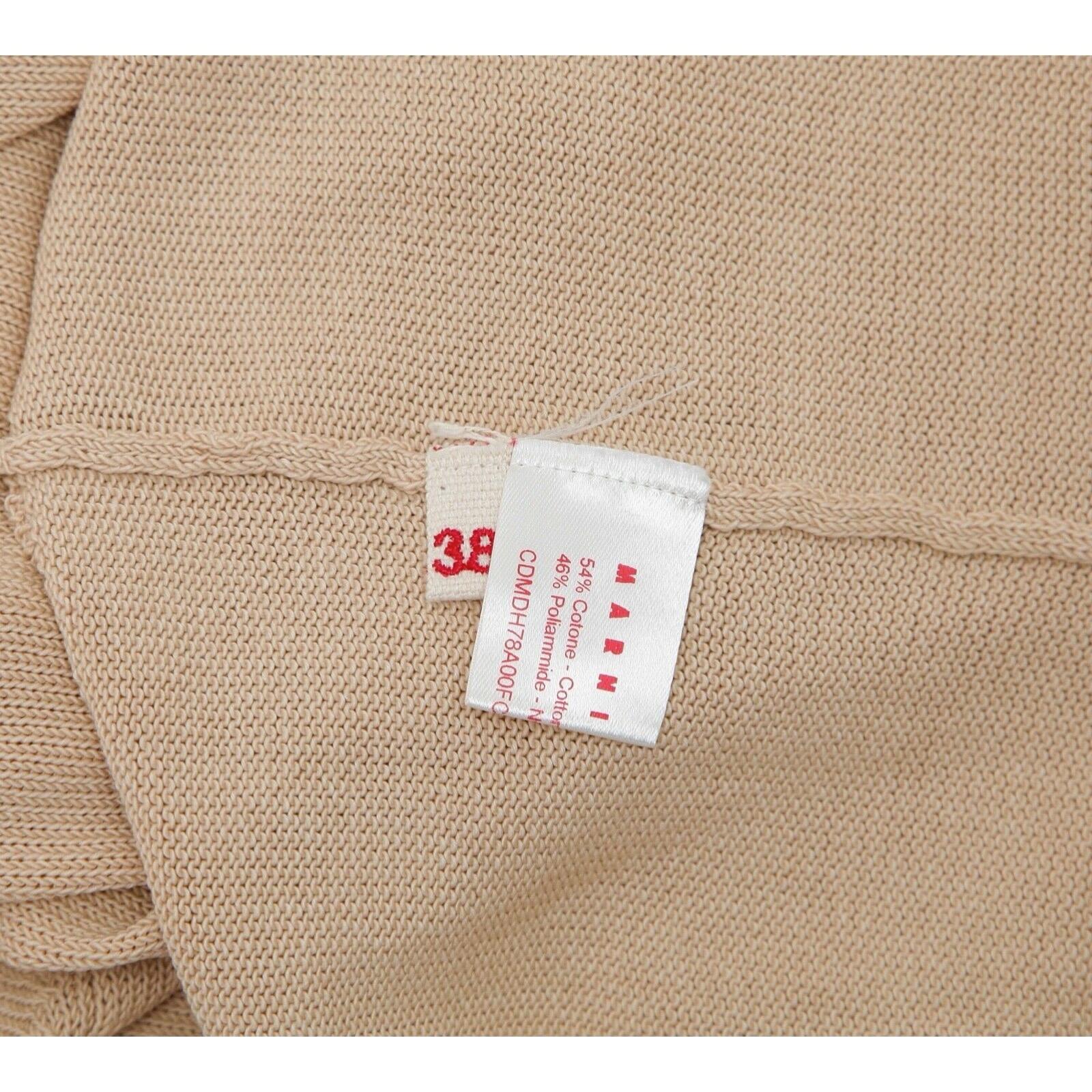 MARNI Beige Sweater Cardigan Knit Top Crewneck Long Sleeve Buttons Sz 38 4