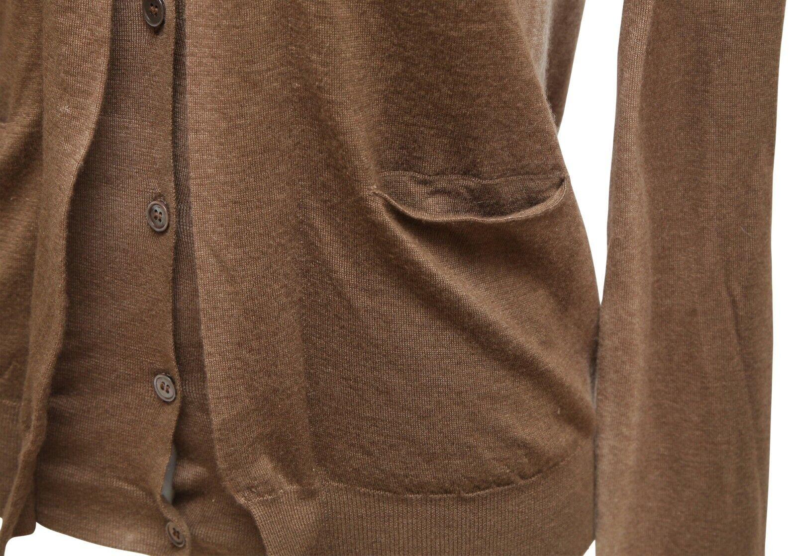 MARNI Sweater Cardigan Knit Top Brown Ombre Cashmere Silk V-Neck Long Sleeve 38 For Sale 2