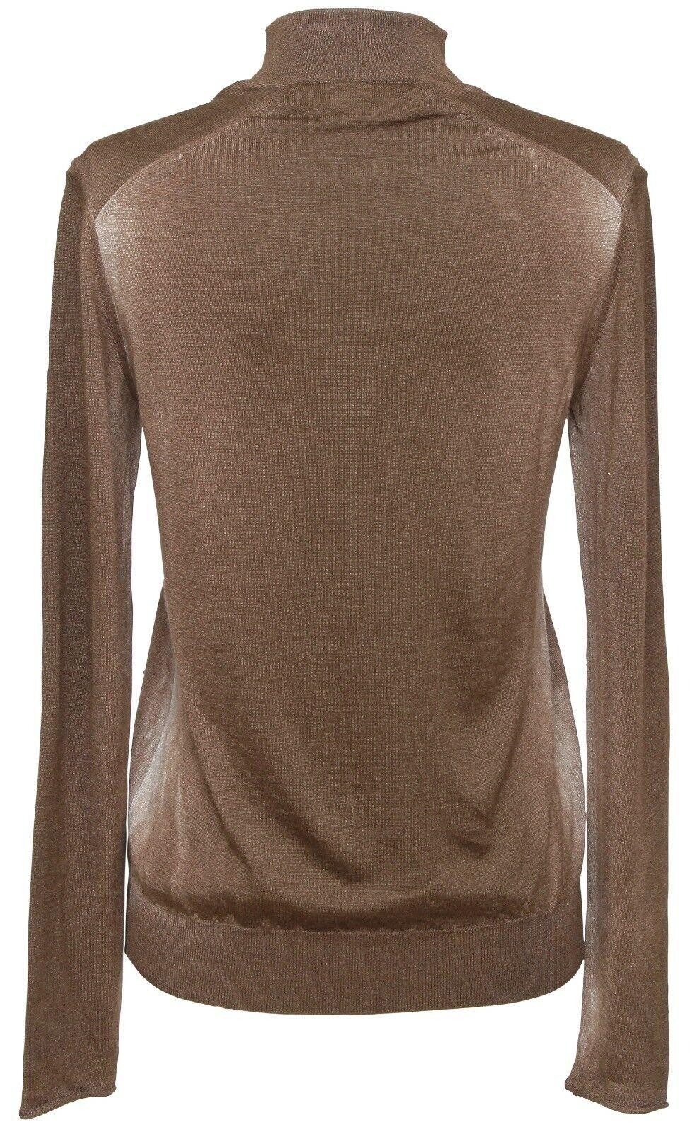 MARNI Sweater Cardigan Knit Top Brown Ombre Cashmere Silk V-Neck Long Sleeve 38 For Sale 3
