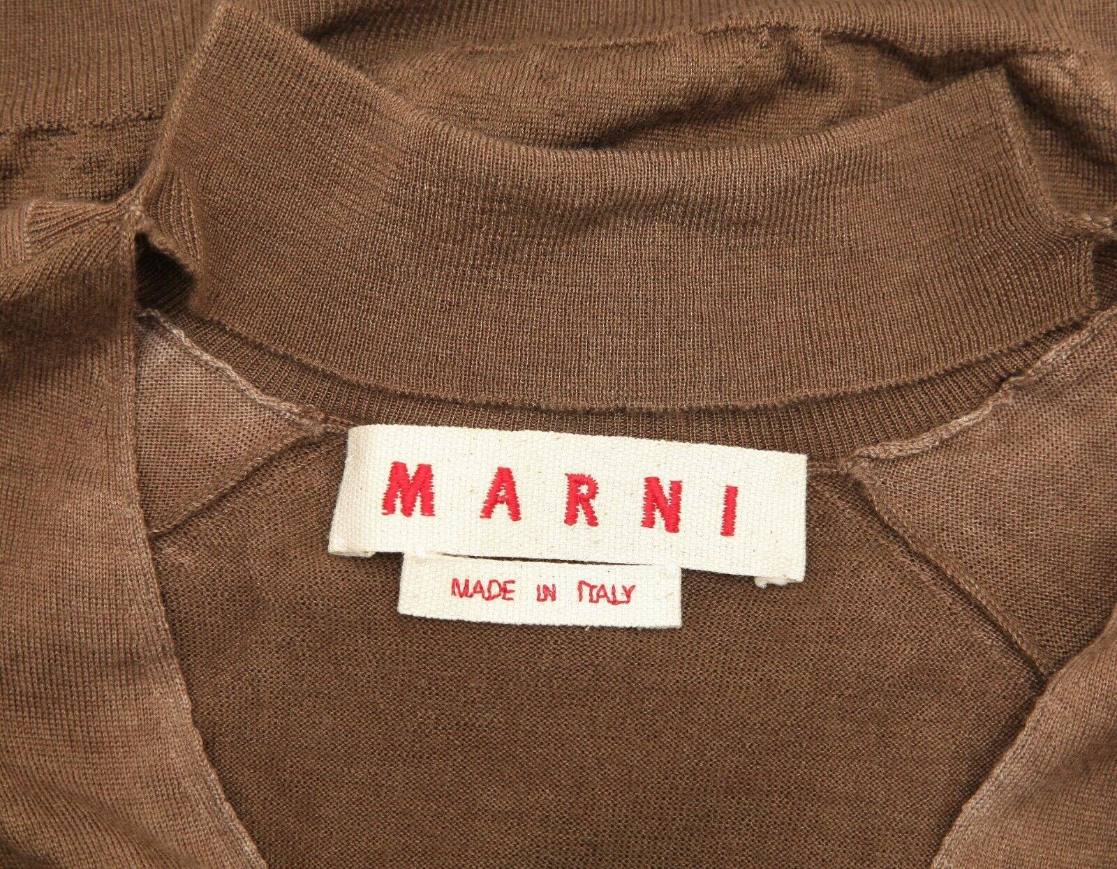 MARNI Sweater Cardigan Knit Top Brown Ombre Cashmere Silk V-Neck Long Sleeve 38 For Sale 4