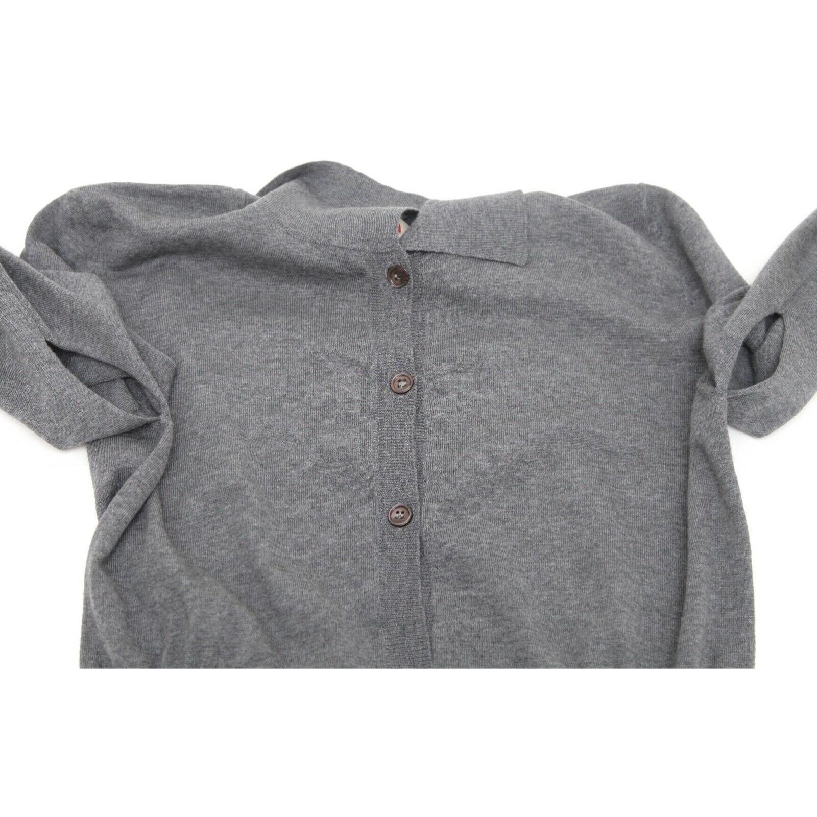 Women's MARNI Sweater Cardigan Knit Top Grey Wool Collar Long Sleeve Button 36