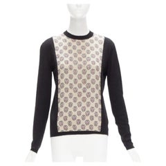 MARNI - Pull en cachemire et soie beige rose à imprimé bijou noir IT40 S