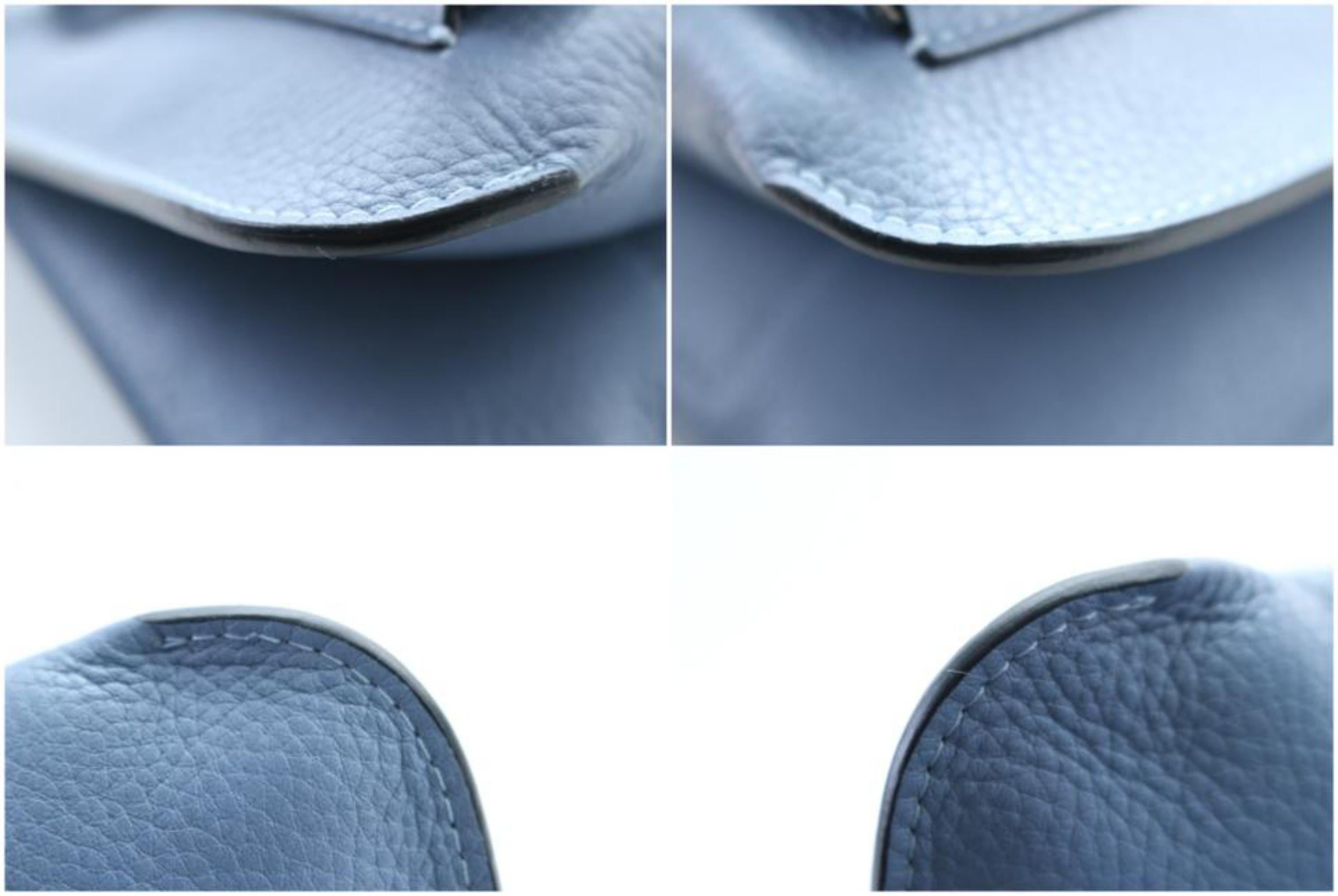 Marni Chain Pocket Bandoleer Trunk 6mr0208 Light Blue Leather Cross Body Bag For Sale 5