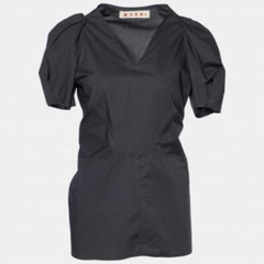 Marni Top in cotone grigio antracite con scollo a V M.I.I.