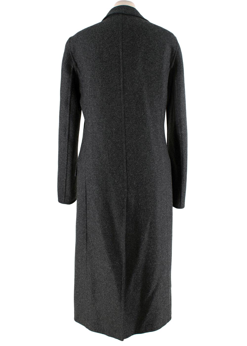 Black Marni Charcoal Grey Double Faced Wool Blend Felt Coat - US 4 For Sale