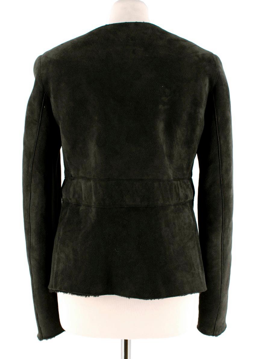 Black Marni Charcoal Grey Merino Lambskin Belted Jacket - Size US 6 For Sale