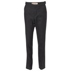 Marni Holzkohle Grau Wolle Tapered Leg Hose S