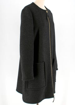 Marni Charcoal Wool Swing Coat 42 IT