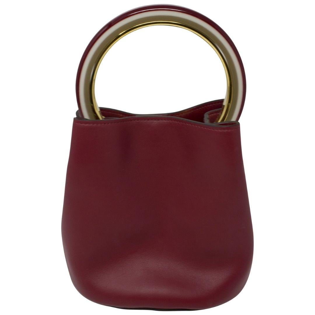 Marni Cherry Pannier Handle Bucket Bag In Excellent Condition For Sale In Atlanta, GA