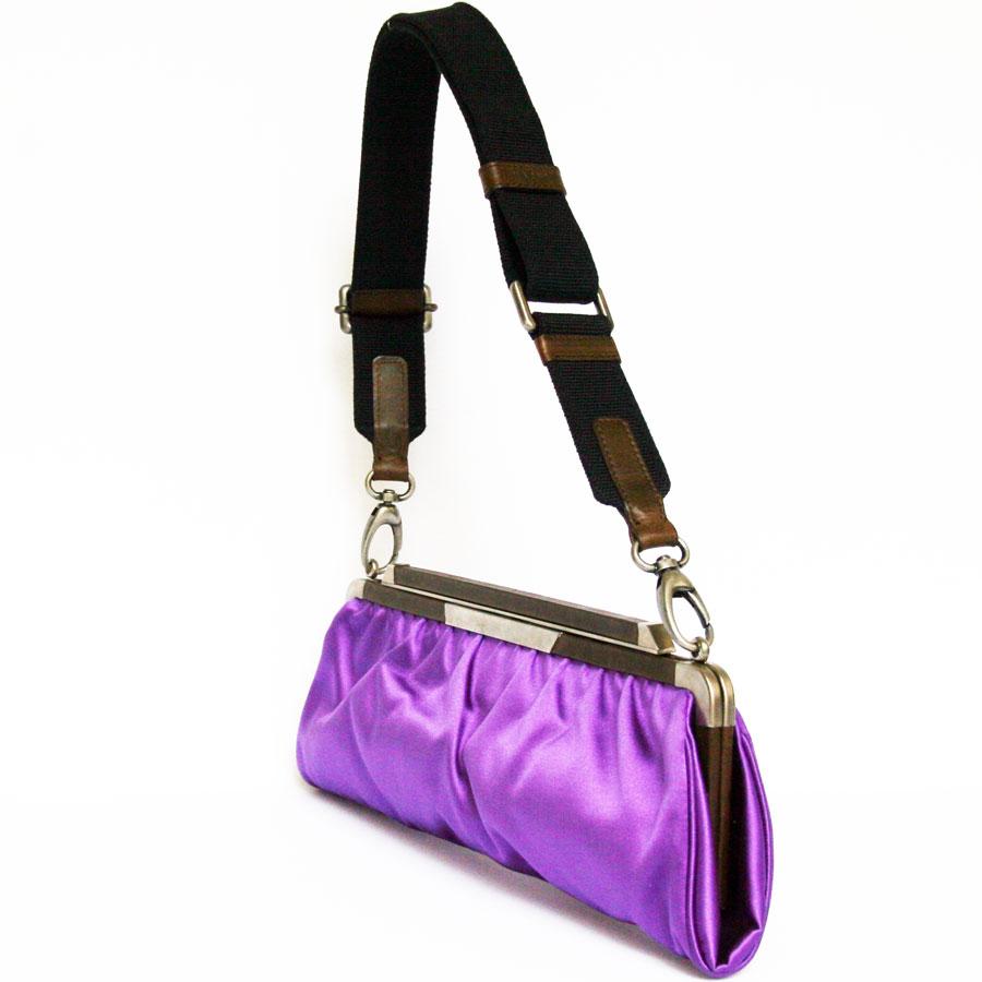 purple satin bag