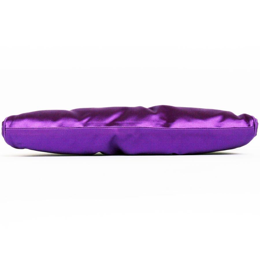 purple satin handbag