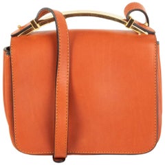 MARNI cognac brown leather SCULPTURE Shoulder Crossbody Bag