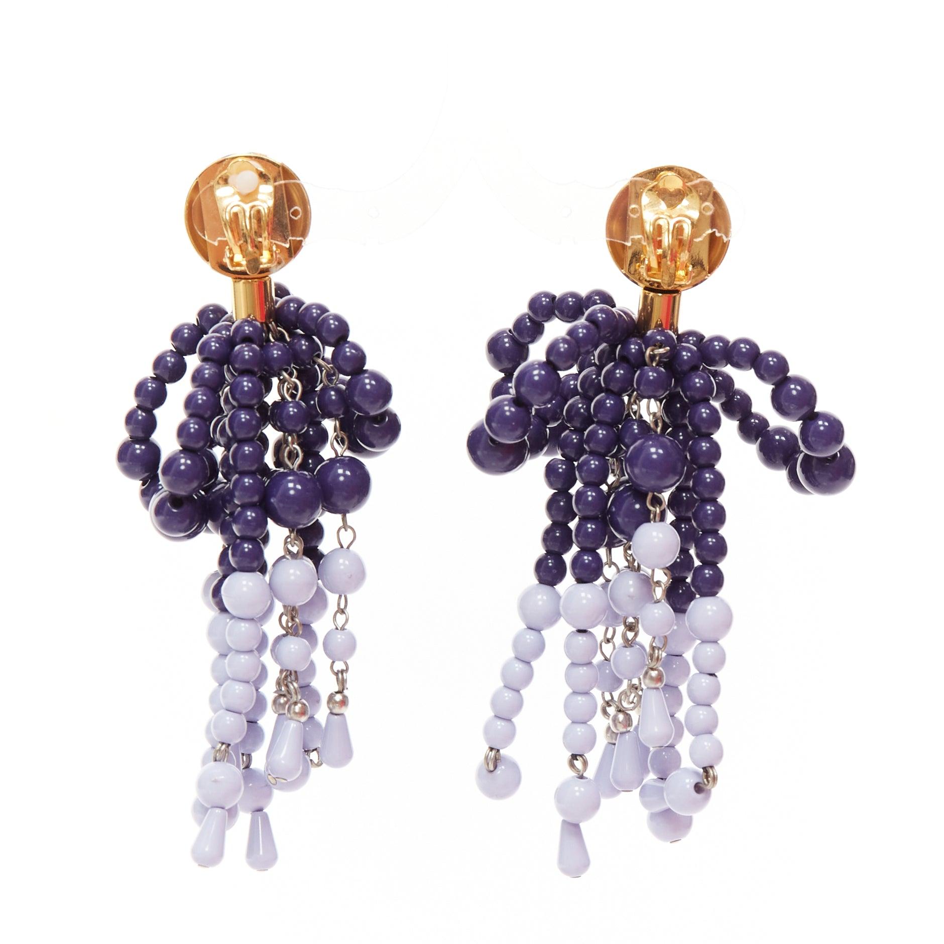 Marni, orecchini a clip con perline blu a contrasto, Coppia In condizioni buone in vendita a Hong Kong, NT