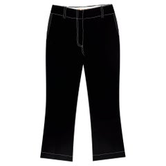 Marni Contrast-Stitching Cropped Flared Trousers