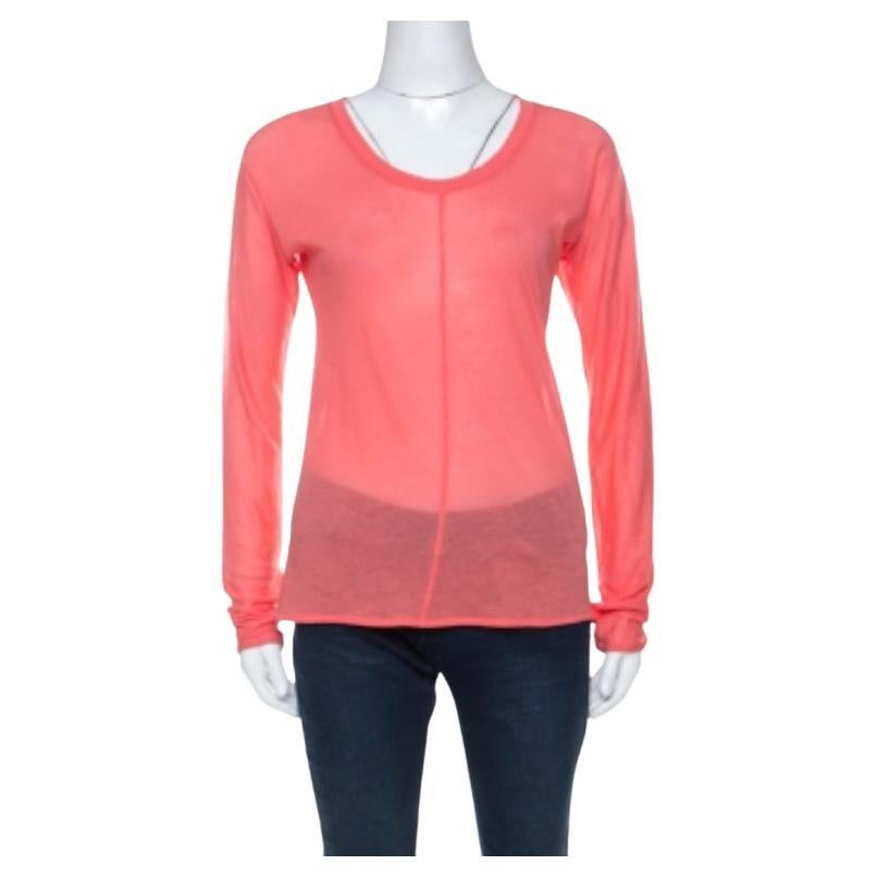 Marni Korallenstrick-T-Shirt mit langen Ärmeln S im Angebot