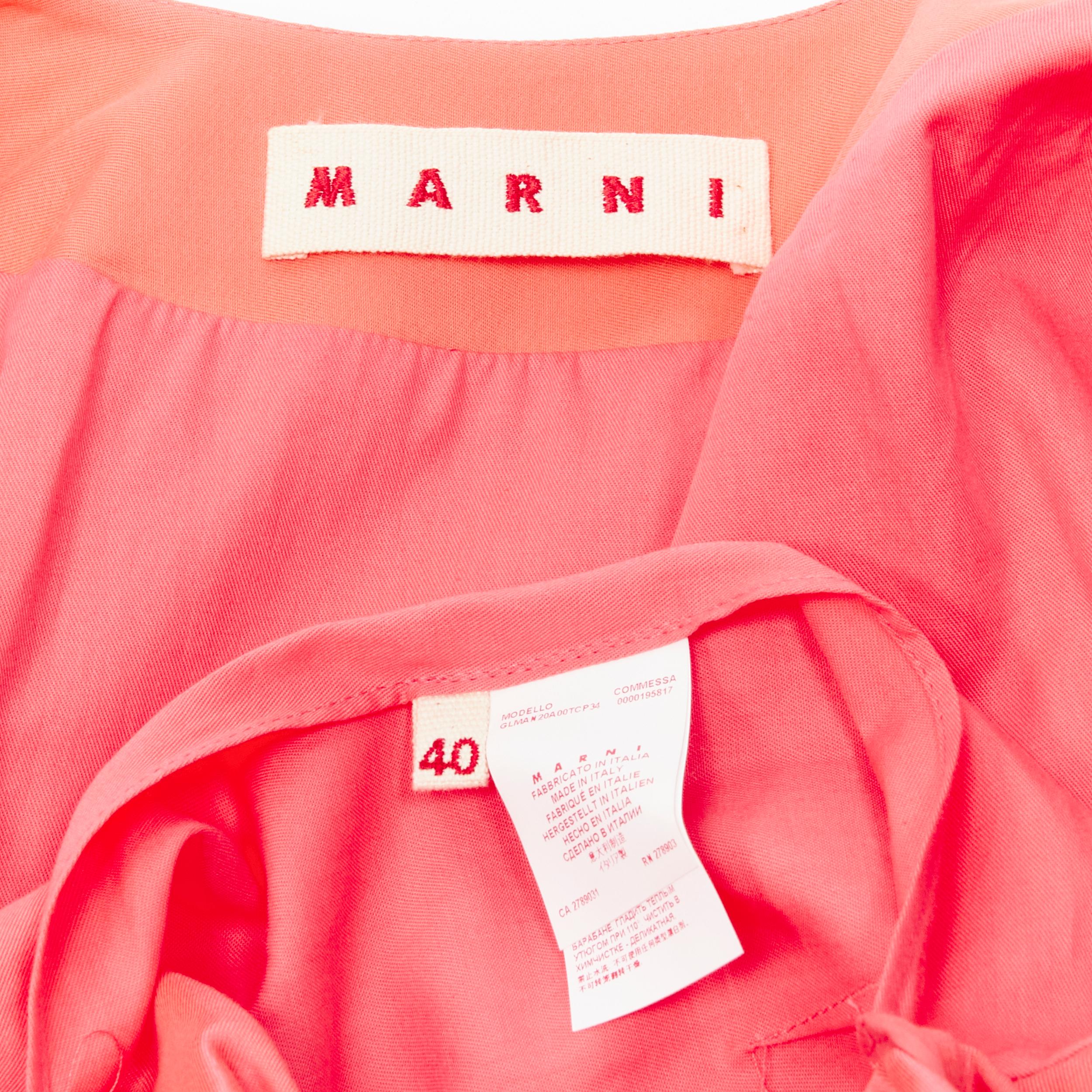 MARNI coral pink cotton silk pleated bubble back boxy sleeveless dress IT40 For Sale 3