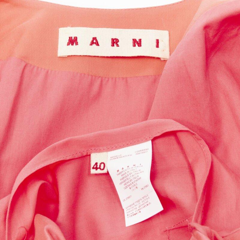 MARNI coral pink cotton silk pleated bubble back boxy sleeveless dress IT40 For Sale 6