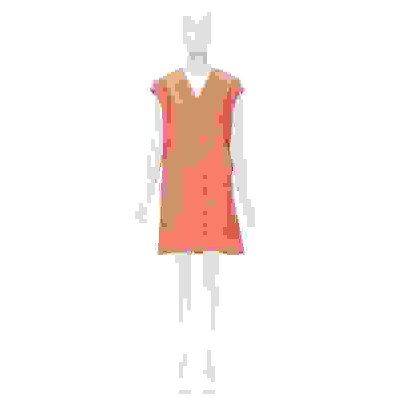 MARNI coral pink cotton silk pleated bubble back boxy sleeveless dress IT40 For Sale 7