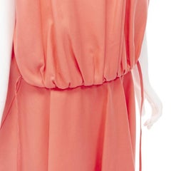 MARNI coral pink cotton silk pleated bubble back boxy sleeveless dress IT40