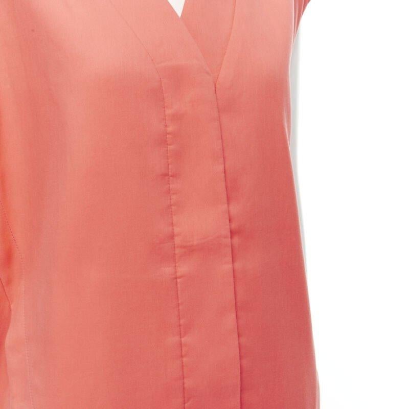 MARNI coral pink cotton silk pleated bubble back boxy sleeveless dress IT40 For Sale 2