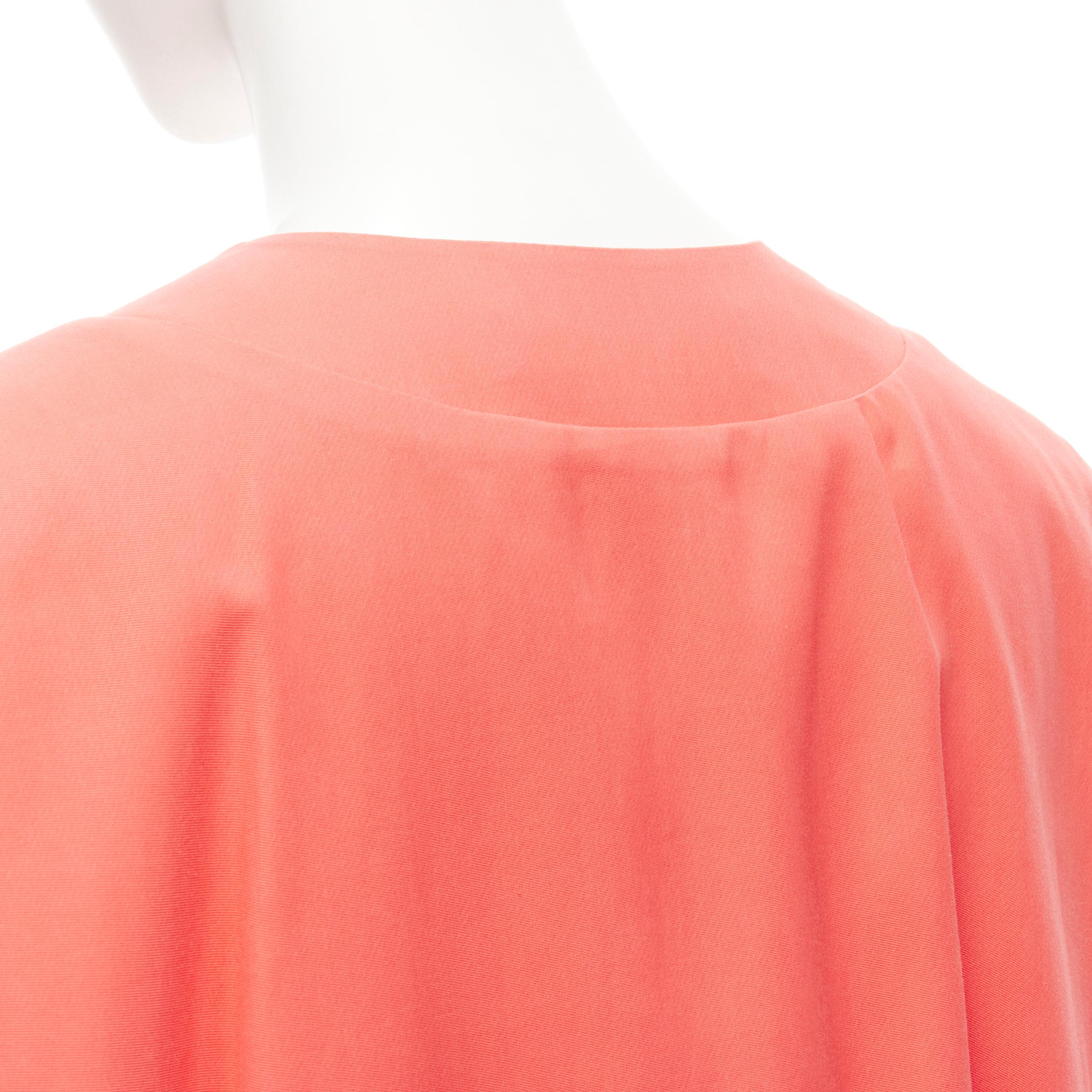 MARNI coral pink cotton silk pleated bubble back boxy sleeveless dress IT40 For Sale 1
